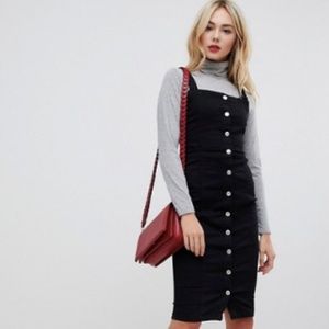 denim jumper midi dress